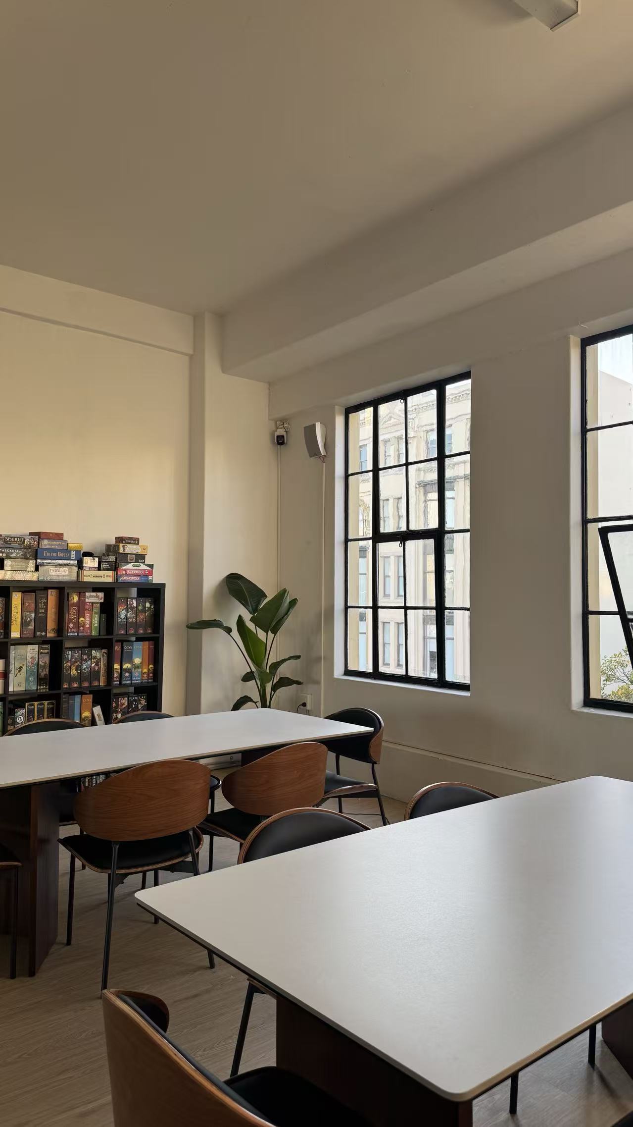 The main floor at Kacha — 300+ games and big windows